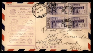 Mayfairstamps US 1939 Calving Coolidge Bridge Northampton Cover aau_68477 - Picture 1 of 2