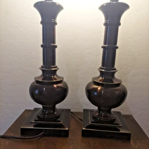 Wunderschönes metallisches, deutschbraunes 2er Set Lampen in sehr gutem Zustand - Bild 1 von 8