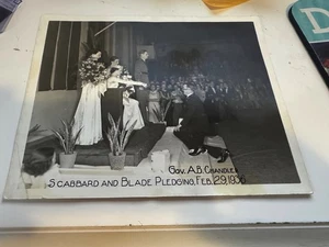 Vintage Photo Governor A.B. Happy Chandler Scabbard and Blade Pledging 1936 - Picture 1 of 3