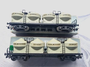 KLEINBAHN 2 SWISS RAILWAYS 4-SILO BOGIE CEMENT HOPPE WAGONS #074747 BOXED HO - Picture 1 of 13