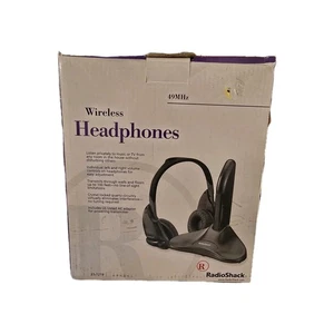 RadioShack 49MHz RF Sistema Cuffie Wireless 33-1219 Completamente Testato Funzionante... - Foto 1 di 14