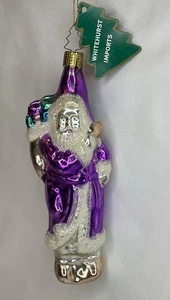 Weihnachten Weihnachtsmann mundgeblasen Glas hängende Ornament (Tschechien) - Bild 1 von 15