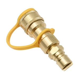 Kit de desconexión rápida de gas de latón macizo de 1/2" - Adaptador de propano con inserto macho - Imagen 1 de 8