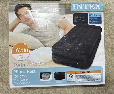 Colchón de cama de aire elevado con reposapiés Intex, doble Foto 1 de 4