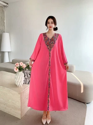 Nuevo Musulmán Abaya Clásico Mujeres Estilo Palacio Bata Dubai Mangas Largas Vestido Suelto Foto 1 de 4