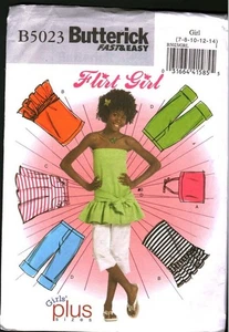 5023 Butterick Vintage SEWING Pattern Girls Top Skirt Pants UNCUT 7 - 14 OOP Sew - Picture 1 of 2