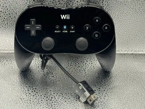 Nintendo Wii Classic Controller Pro Nero RVL-005(-02) Gamepad Cablato Originale - Foto 1 di 3
