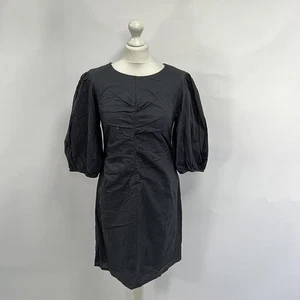 Free People Puff Sleeve Cotton Mini Dress. Black. Medium. - Picture 1 of 4