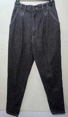 Vintage 90s HF Jeans High Waisted Pleated Black Mom Jeans USA Made Sz 8 - Image 1 of 4