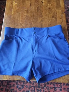 Vintage Bike Coaches Shorts Mens XL Blue Gym PE Physical Ed Snap Button - Picture 1 of 7