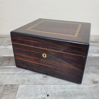 Dunhill France Macassar Ebenholz Inlay lackiert Zigarrenkiste Humidor OHNE SCHLÜSSEL - Bild 1 von 4
