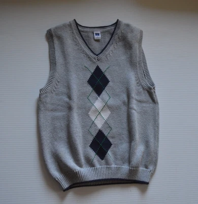 Chaleco Suéter Janie and Jack Talla 7 Niños Gris Argyle Foto 1 de 3