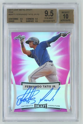 2017 Leaf Metal Draft Pink Auto /10 Fernando Tatis Jr. BGS 9.5 w 10 Auto - Image 1 of 2