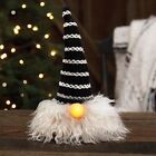 Black Hat Santa Gnome with LED Light Up Nose