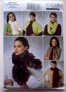 Bufandas Vogue patrón 8702 sin cortar - Imagen 1 de 2