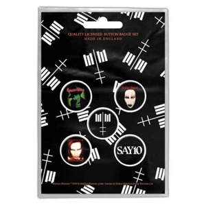 MARILYN MANSON cross logo 2018 BUTTON BADGE PACK (5) official merchandise SEALED - Picture 1 of 3
