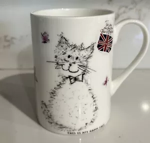 Rose of England Bone China Cat Mug - THIS IS MY HAPPY FACE - CONTENTMENT - Picture 1 of 5