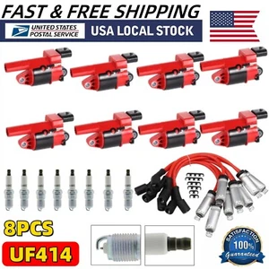 8* Ignition Coils & Spark Plugs & Wires For GMC Chevy Silverado 1500 Tahoe 5.3L - Picture 1 of 14