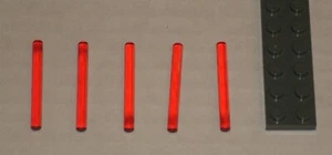 LEGO NEW 1x4 Transparent Red Bar 4L (5x) 4124108 Brick 30374 - Picture 1 of 1