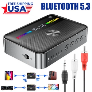 NFC Bluetooth 5.3 Wireless Transmitter Receiver HiFi Music Audio Adapter AUX RCA - Afbeelding 1 van 12
