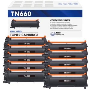 Toner 10 pezzi TN660 TN630 compatibile con Brother DCP-L2540DW MFC-L2740DW L2700DW - Foto 1 di 9
