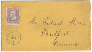 US 1860 CASTLETON VT IN BLUE FANCY TARGET CANCEL ON Sc 65 - Picture 1 of 1