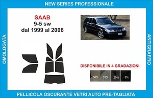 pellicole oscuranti vetri saab 9-5 sw dal 1999-2006  kit completo - Imagen 1 de 1