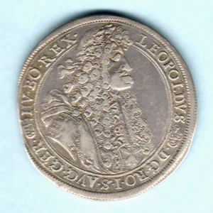 Hungary. 1690-KB Thaler.. "Leo the Hogmouth"    VF - Picture 1 of 2