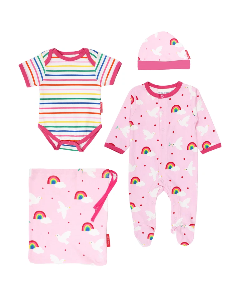 Toby Tiger Bio Baby Geschenkset - Tauben-Applikation - Bild 1 von 1