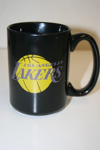 WOW Nice Black & Yellow Los Angeles LA Lakers NBA Logo Ceramic Coffee Mug Rare Cover
