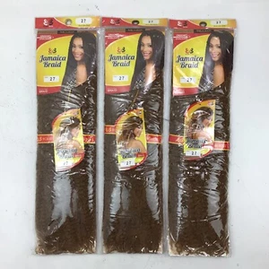 3x Bobbi Boss Crochet Braid Jamaica Braid 22" Color 27 - FREE SHIPPING - Picture 1 of 4