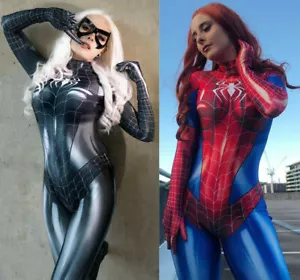 Neues Design Mary Jane sexy Spiderwoman Spidergirl Kostüm Strumpfhosen Zentai Anzug HEISS - Bild 1 von 34