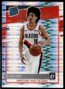 CJ Elleby 2020-21 Donruss Optic Silver Pulsar Prizm B66 RC #195 Portland Trail