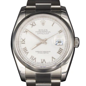 Rolex Datejust Mens Stainless Steel Watch White Roman Dial New Style Band 116200 - Picture 1 of 8