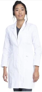 Dickies 37" Contemporary Doctor Medical Lab Coat 82401 DWHZ White Large - Picture 1 of 12