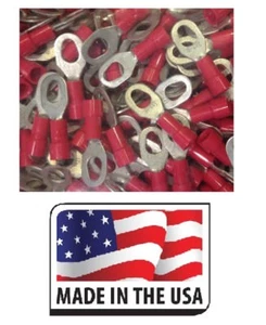 (100) 22-18 RED VINYL RING MULTI STUD SIZE #6 #8 #10 ELEC CONNECTOR MADE IN USA - Bild 1 von 1