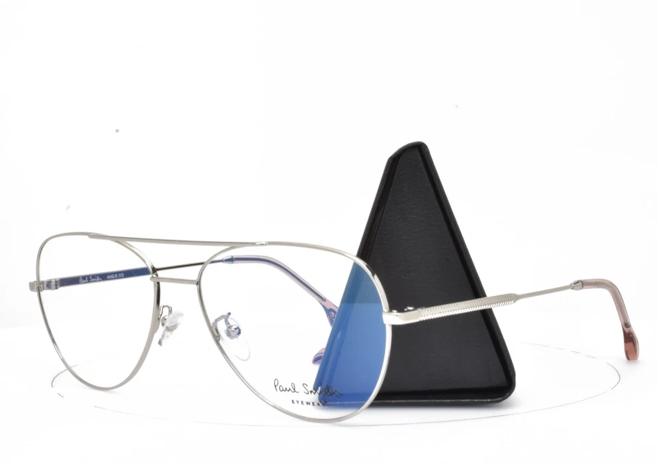Paul Smith Eyeglasses Silver Chrome Rx Frame Aviator 58-17-145 ANGUS P006 V2 01 - Image 1 of 4