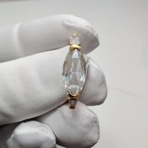 2.20 Ct East West Marquis Rose Cut White Moissanite Wedding Ring 14k Yellow Gold - Picture 1 of 10