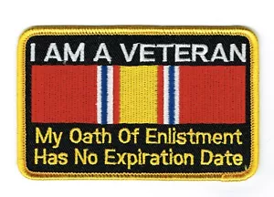 Parche militar de EE. UU. ""I AM A VETERAN"" 4"" x 2,5"" parche de hierro/costurado - Imagen 1 de 2