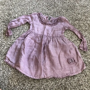 JDL Petite Jeanne D'arc Living Purple Linen Girls Dress Lagenlook Sz 4T - Picture 1 of 11