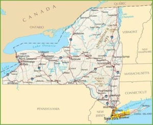 Mapa de ruta del estado de nueva york brillante póster foto pancarta carretera de la ciudad de Nueva York 3392 - Imagen 1 de 1
