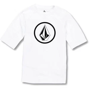 VOLCOM Boys Youth LIDO White Short Sleeve Rashguard Sun Protection UPF 50+ M 10 - Picture 1 of 9