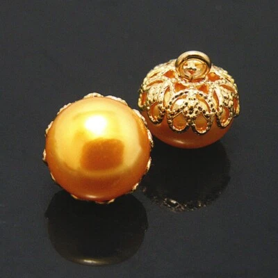 10Pcs Full Round Faux Pearl Ball Buttons for Sewing Dress Shirt DIY Craft - Image 1 of 4