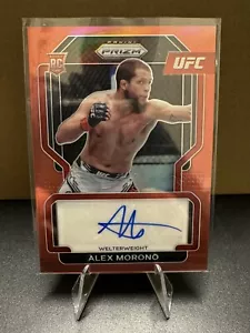 2022 Panini Prizm UFC ALEX MORONO Auto SG-AMR Rosso Autografo /99 RC - Foto 1 di 2