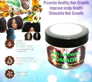 Hair Growth Pomade Grease -Scalp & Hair Strengthening For Split Ends and Dry Sca - Picture 1 of 11