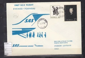 BRIEFMARKEN FDC SCANDINAVIAN AIRLINES FLIGHT EVENES - FORNEBU (L41659) - Bild 1 von 1