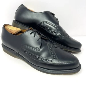 Dr Martens Mens Ally Black Leather Derby Creeper Sz 12 Pointed Dress Wingtip - Picture 1 of 12