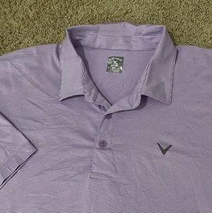 Mens 3XLT Callaway Opti Dri Polo Shirt Golf Heather Purple Poly - Picture 1 of 7