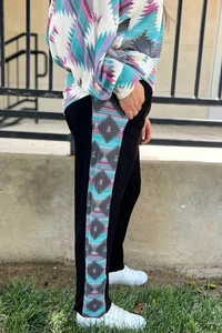 Sterling Kreek Seminole Wind Joggers Ribbed Sweatpants Size XL Aztec Print - Picture 1 of 5