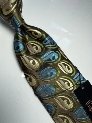 NUEVO CON ETIQUETAS VERSO 9 MULTICOLOR ESTILO PAISLEY ESTAMPADO SEDA DISEÑOS CORBATA Y PAÑUELO Foto 1 de 4